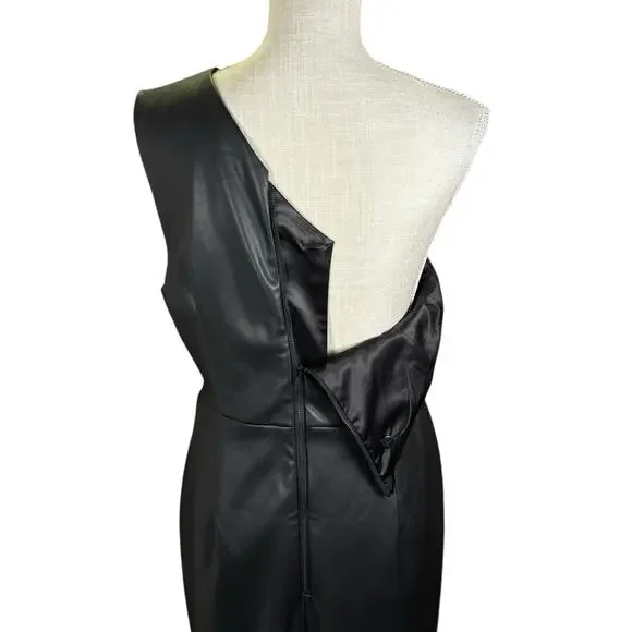 ECSD - BARDOT Oriella Faux Leather One Shoulder Dress Black Women's 12 US  Event Sexy